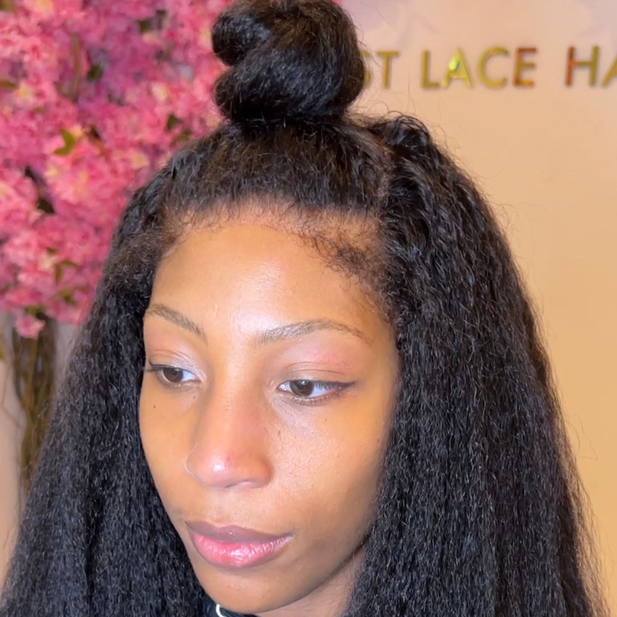 4c edges Kinky Straight 18’ Human store Hair HD lace Wig