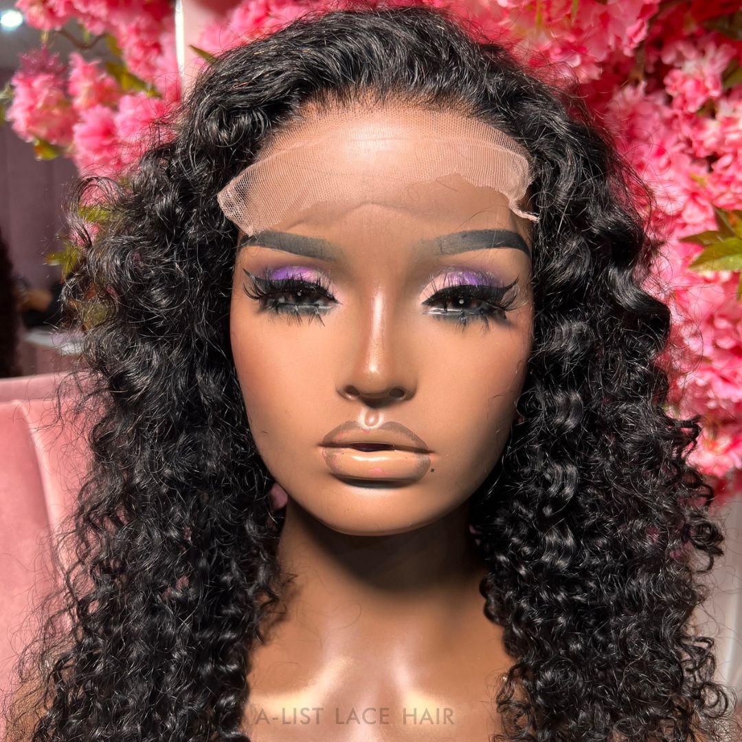 The KHADIJA - 7x5 Closure Wig Invisible HD Lace Deep Wave Glueless Wig Human Hair 150% Density