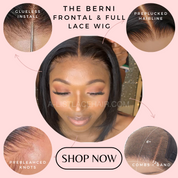 The BERNI Short Bob Glueless HD Lace Front Wig – Pre-Plucked Virgin Brazilian Hair