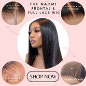 The NAOMI Silky Straight Glueless HD Lace Front Wig – Pre-Plucked Virgin Hair Wig