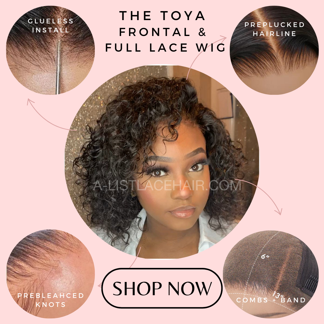 The TOYA - Short Curly Glueless HD Lace Bob Wig – Pre-Plucked Virgin Brazilian Hair