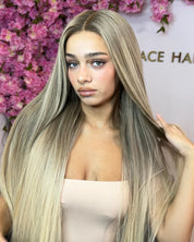 Luxury Blonde Custom Colour - Silky Straight Frontal Lace Wig - HD Lace 231