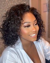 The TOYA - Short Curly Glueless HD Lace Bob Wig – Pre-Plucked Virgin Brazilian Hair