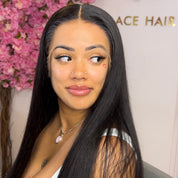 The NAOMI Silky Straight Glueless HD Lace Front Wig – Pre-Plucked Virgin Hair Wig