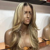 Custom Coloured Blonde #60 with Medium Brown Roots and Lowlights - 26" inch Body Wave - Full Lace Wig 150% Density (£230 off)