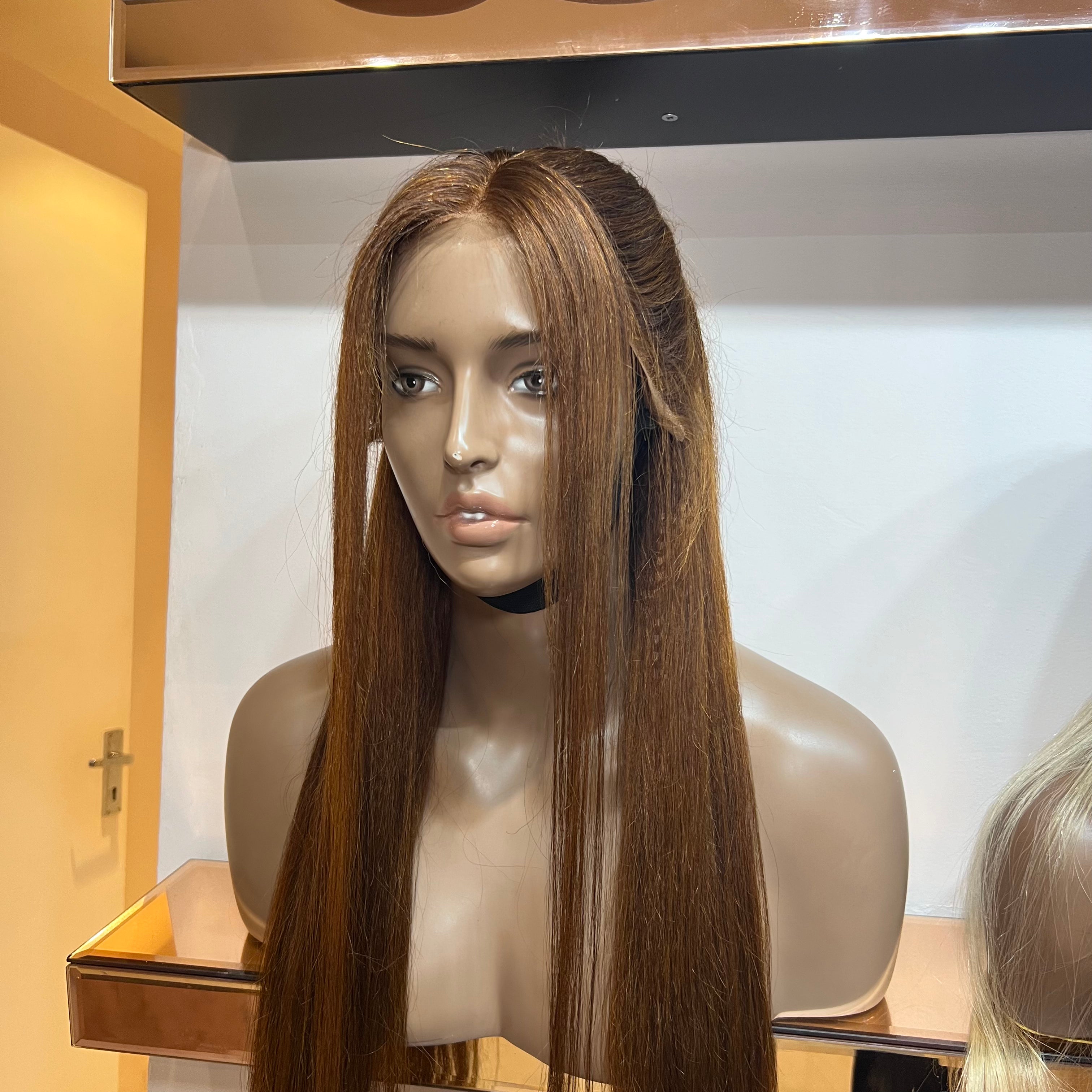 Light Brown - 24" inch Light Yaki Frontal Lace Wig - Lace Cut EX-DISPLAY (£150 off)