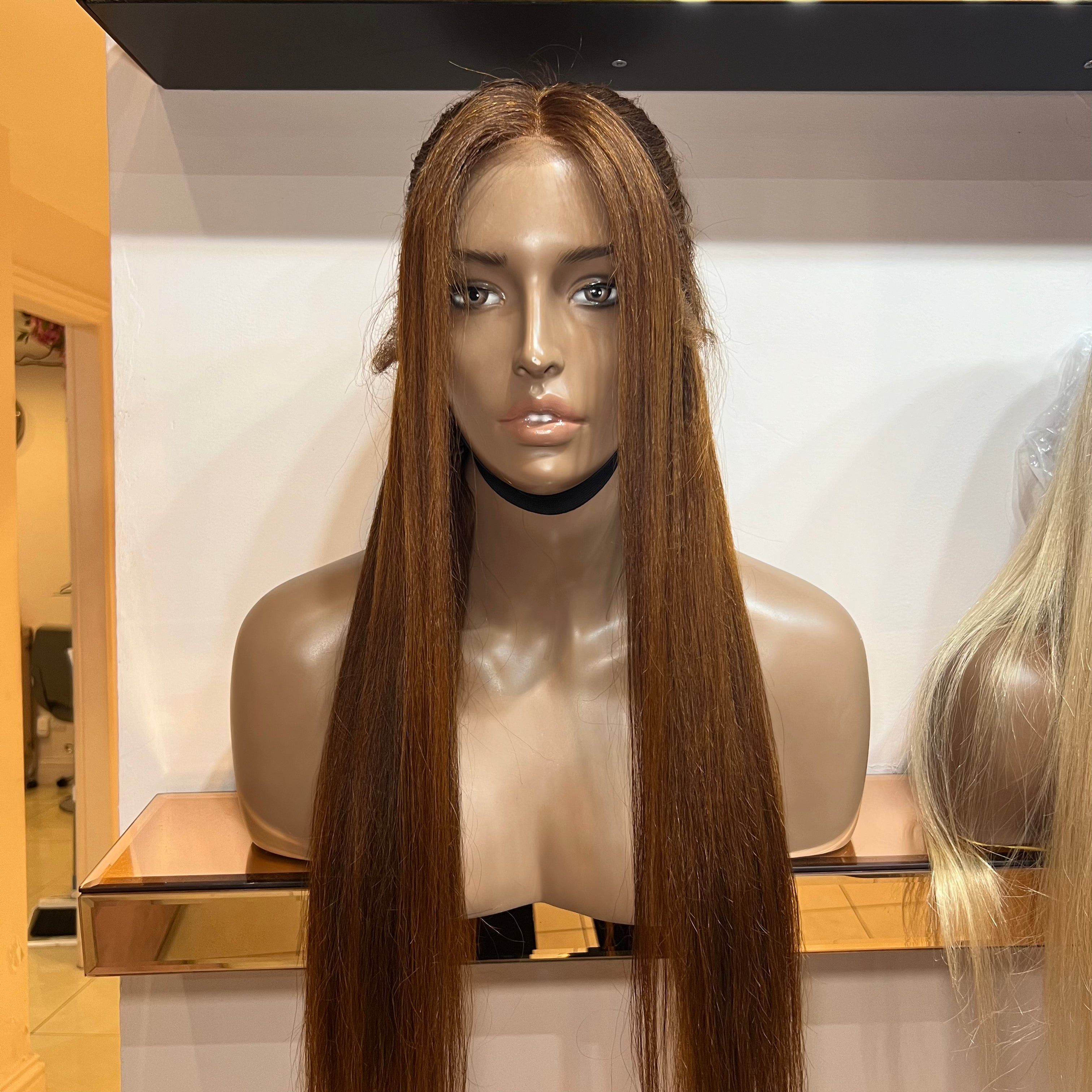 Light Brown - 24" inch Light Yaki Frontal Lace Wig - Lace Cut EX-DISPLAY (£150 off)