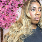 Luxury Blonde Custom Colour - Body Wave Frontal Lace Wig - HD Lace 246