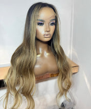 Luxury Brown Blonde Ombré Highlights Custom Colour - Body Wave Frontal Lace Wig - HD Lace 204